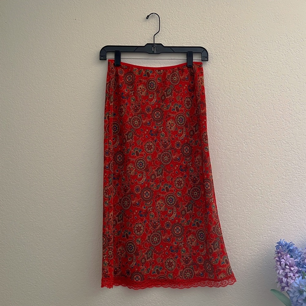 Pandora Red Patterned Skirt
